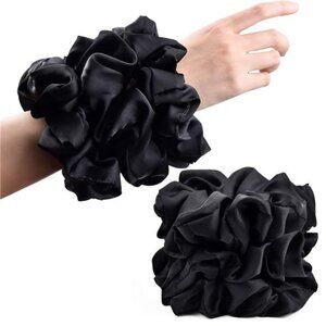 Black Big Scrunchies for Women 6.3Inches Large Scrunchie